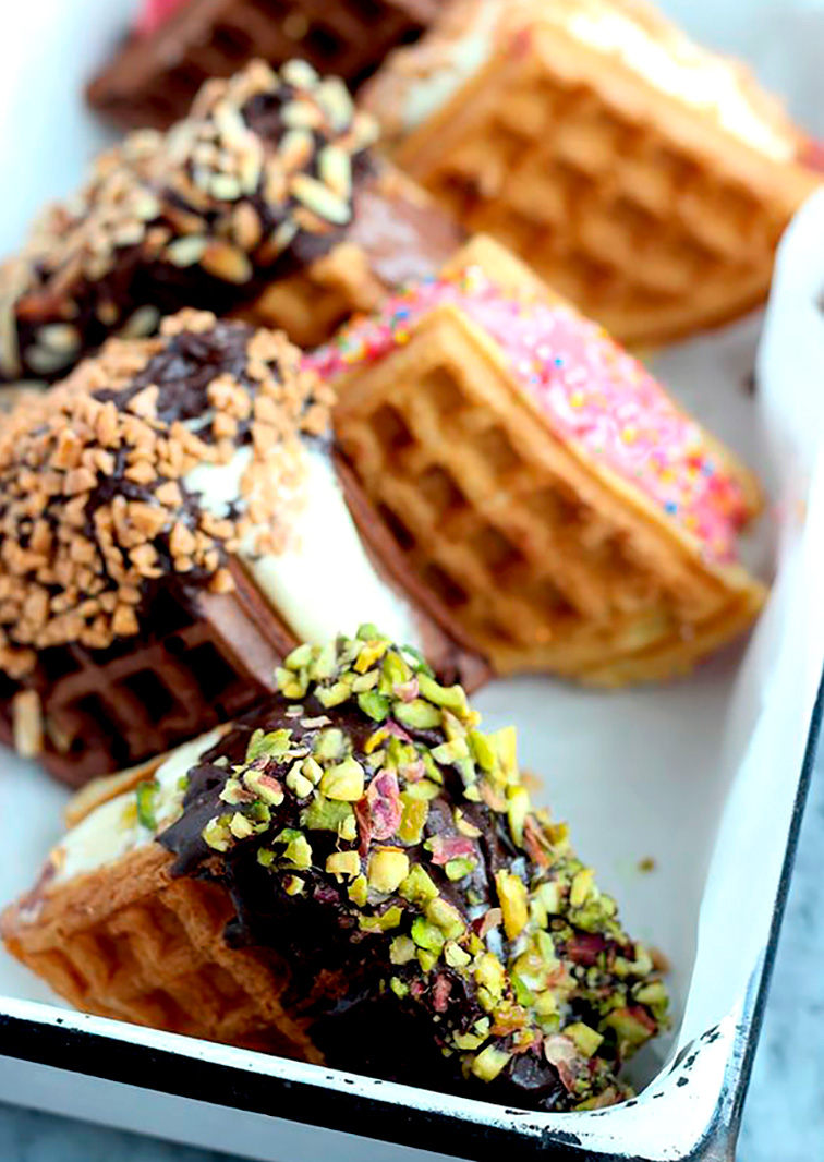 Waffle-cream-sandwiches